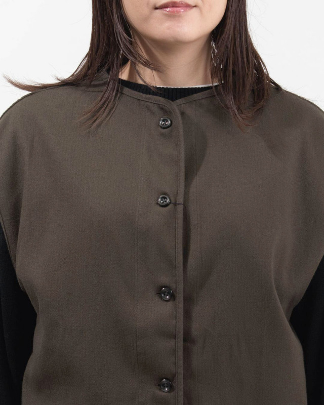 SK8035250  SUN VALLEY 16TCRドビークロス綾織起毛裏ヘリンボーン リバーシブルベスト