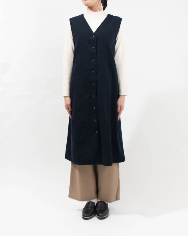 SUN VALLEY 16TCRドビークロス綾織起毛裏ヘリンボーンワンピース