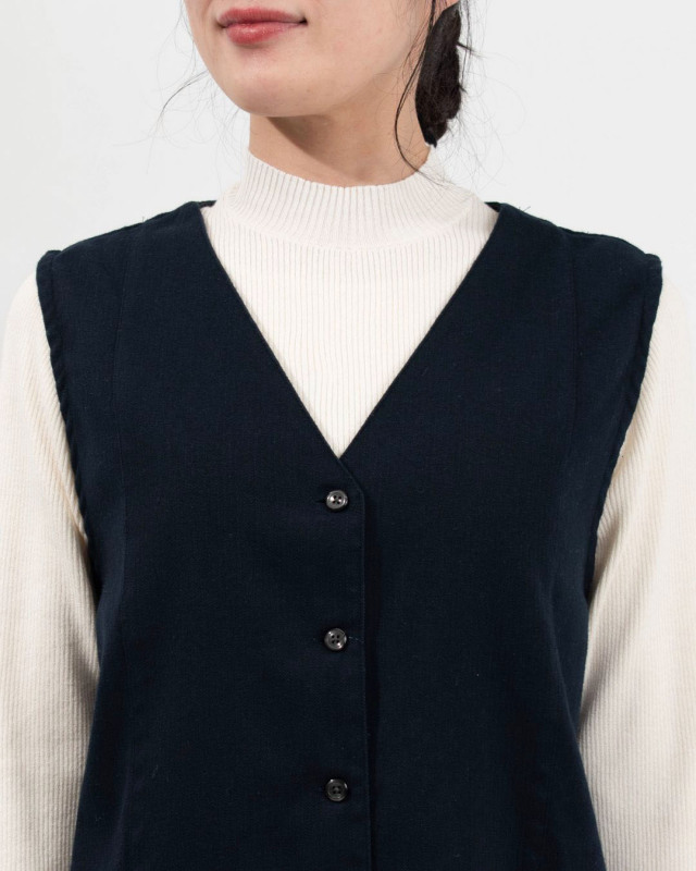 SK8037252  SUN VALLEY 16TCRドビークロス綾織起毛裏ヘリンボーンワンピース