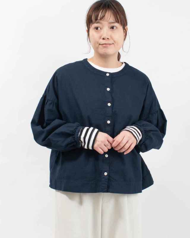 SK8102257  SUN VALLEY オックス日本製品染2WAYブラウス