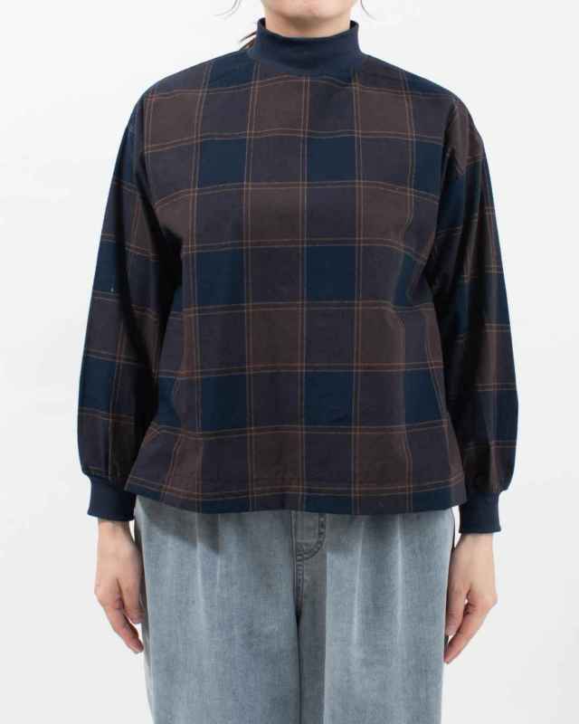 SK8106251 SUN VALLEY 21コットン平織起毛ブロックチェックブラウス