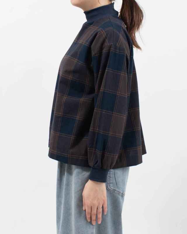 SK8106251 SUN VALLEY 21コットン平織起毛ブロックチェックブラウス