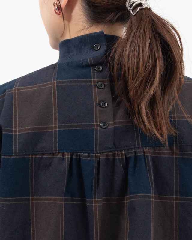 SK8106251 SUN VALLEY 21コットン平織起毛ブロックチェックブラウス