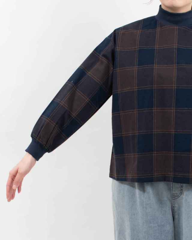 SK8106251 SUN VALLEY 21コットン平織起毛ブロックチェックブラウス