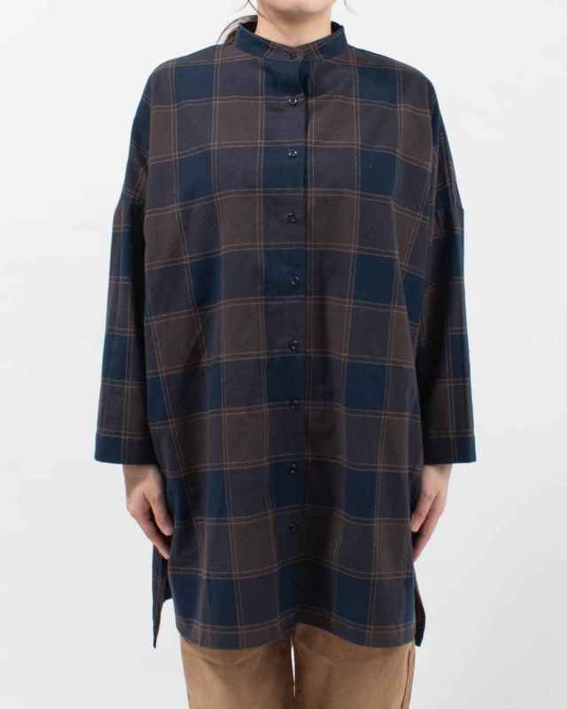 SK8107252  SUN VALLEY 21コットン平織起毛ブロックチェックチュニック