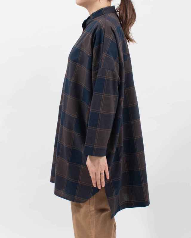 SK8107252  SUN VALLEY 21コットン平織起毛ブロックチェックチュニック