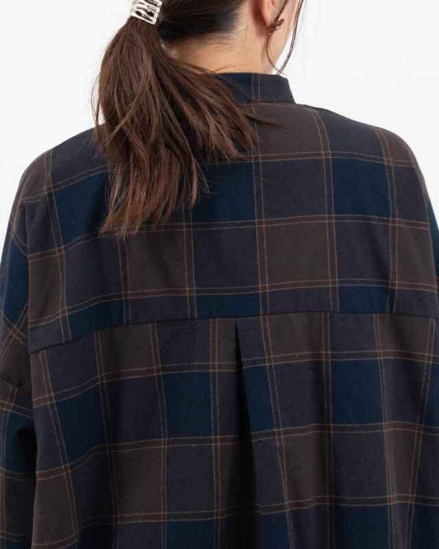 SK8107252  SUN VALLEY 21コットン平織起毛ブロックチェックチュニック