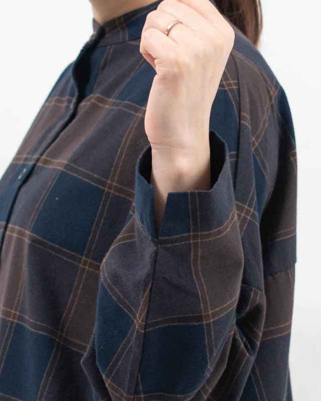 SK8107252  SUN VALLEY 21コットン平織起毛ブロックチェックチュニック