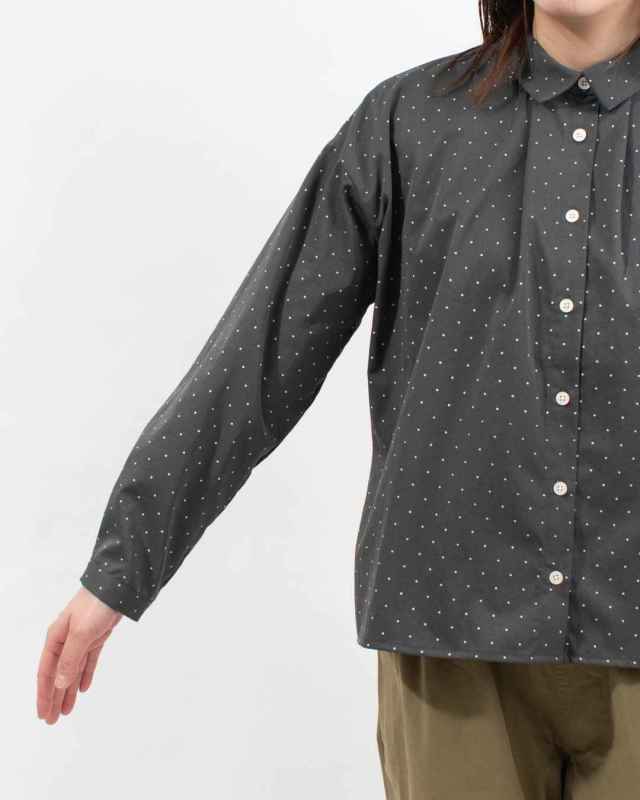 SK8115250  SUN VALLEY ポリエステルツイルドットプリントシャツ