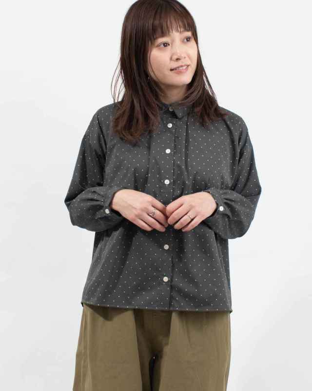 SK8115250  SUN VALLEY ポリエステルツイルドットプリントシャツ