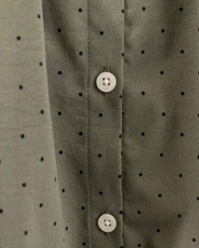 SK8116251  SUN VALLEY ポリエステルツイルドットプリントブラウス