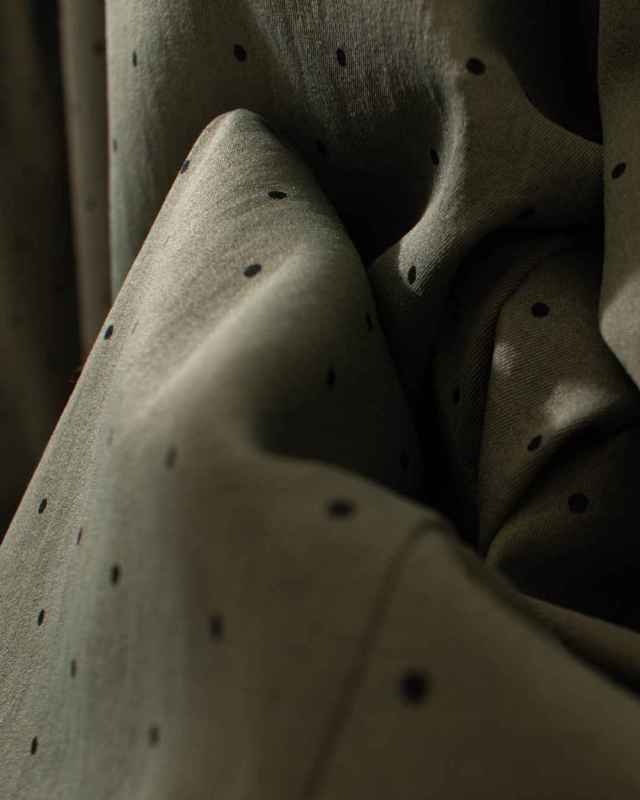 SK8116251  SUN VALLEY ポリエステルツイルドットプリントブラウス