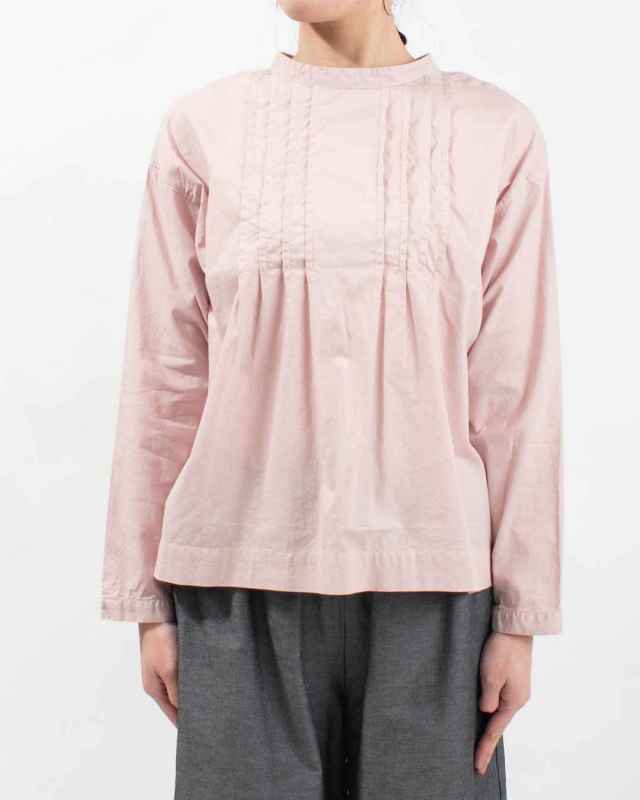 SK8121256  SUN VALLEY 30コットン平織 日本製品染 タックブラウス