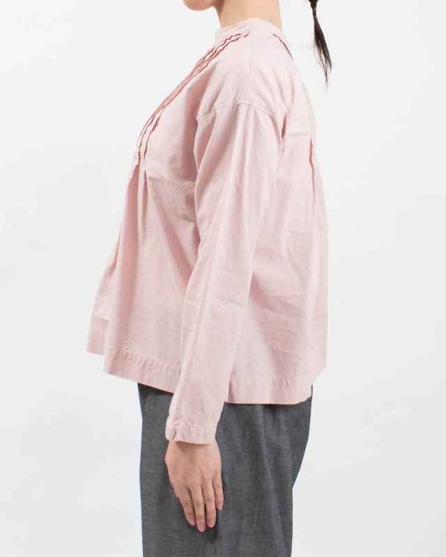 SK8121256  SUN VALLEY 30コットン平織 日本製品染 タックブラウス