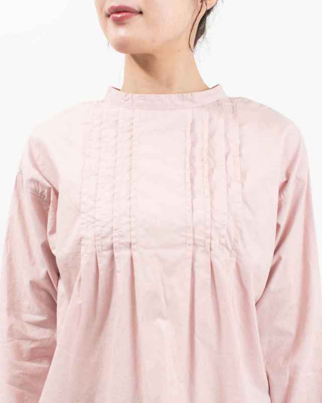 SK8121256  SUN VALLEY 30コットン平織 日本製品染 タックブラウス