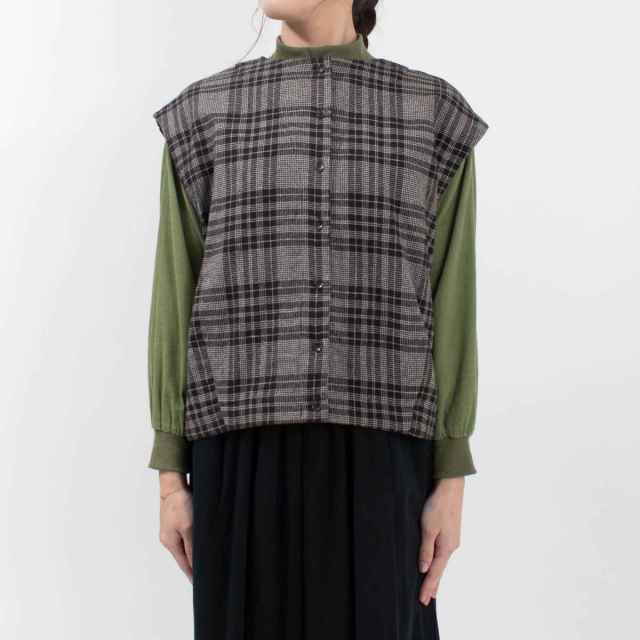 SK8135240  SUN VALLEY コットン平織×二重織起毛2WAYベスト