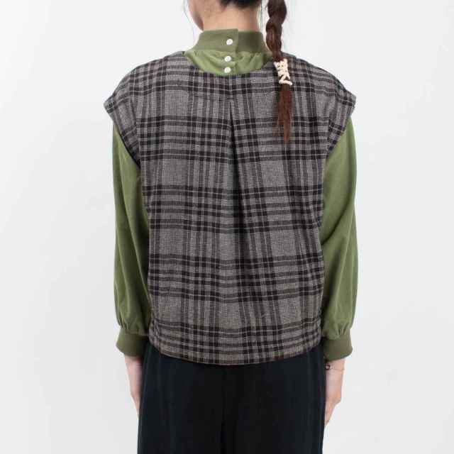 SK8135240  SUN VALLEY コットン平織×二重織起毛2WAYベスト