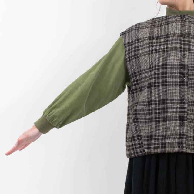 SK8135240  SUN VALLEY コットン平織×二重織起毛2WAYベスト