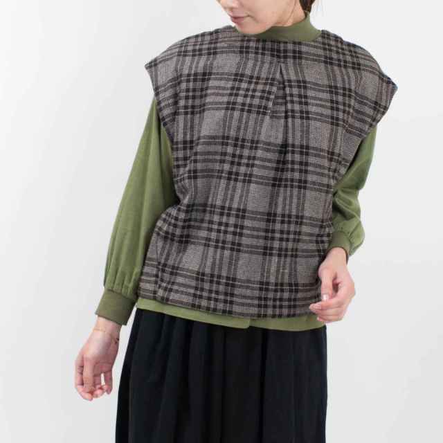 SK8135240  SUN VALLEY コットン平織×二重織起毛2WAYベスト