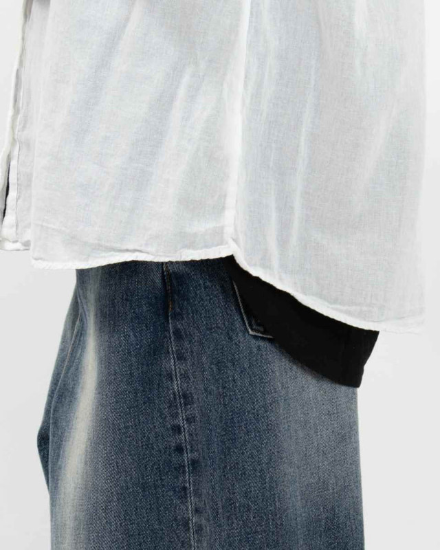 SUN VALLEY 日本製品染ボイルギャザー8分袖シャツ SKT002007