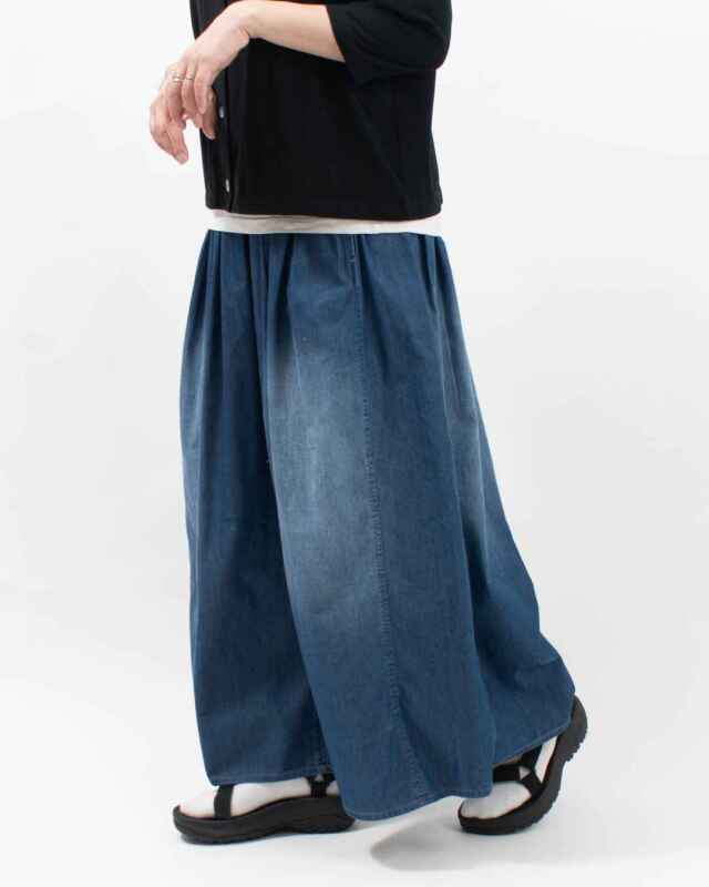 mililopiulu 接触冷感デニムワイドパンツ