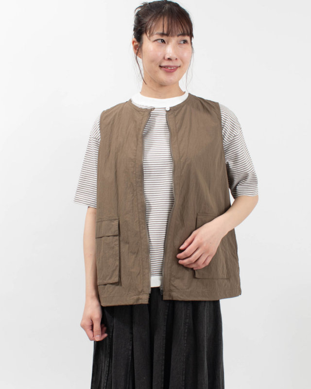 TK429265 tukuroi by SUN VALLEY コットンナイロンジップベスト