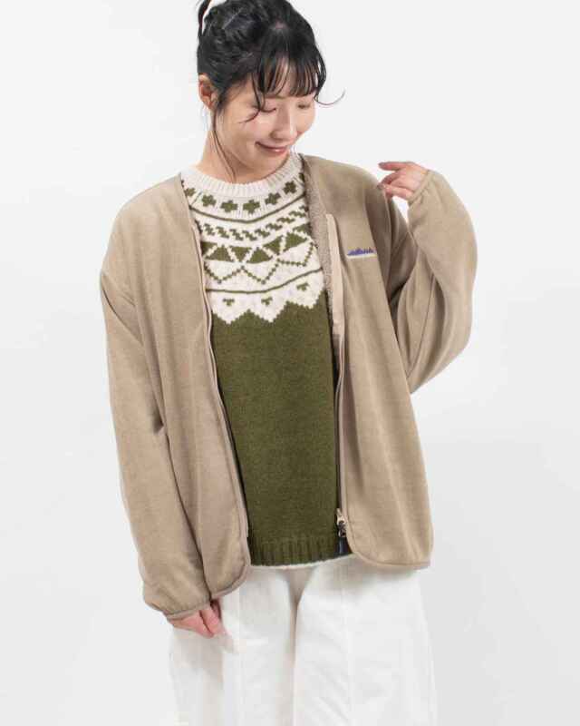 THOUSAND MILE KNIT FREECE ZIP CARDIGAN