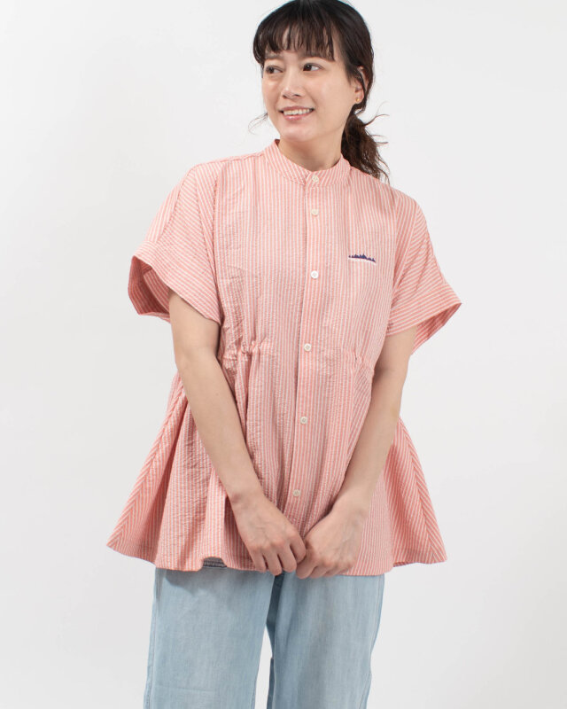 THOUSAND MILE WAIST DRAWCODE SHIRT SEERSUCKER STRIPE