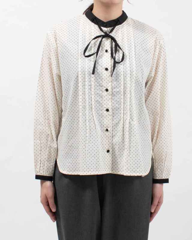 TZ261C-BR43  le ciel a tempsdoux ドットプリントブラウス