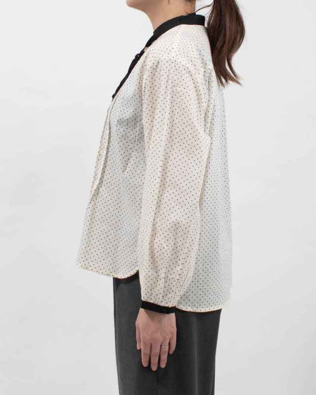 TZ261C-BR43  le ciel a tempsdoux ドットプリントブラウス