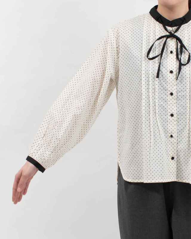 TZ261C-BR43  le ciel a tempsdoux ドットプリントブラウス