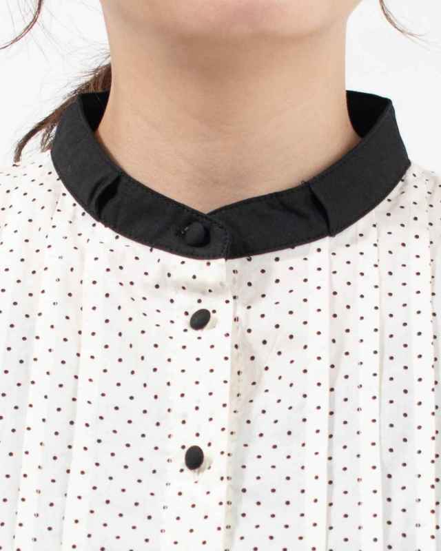 TZ261C-BR43  le ciel a tempsdoux ドットプリントブラウス