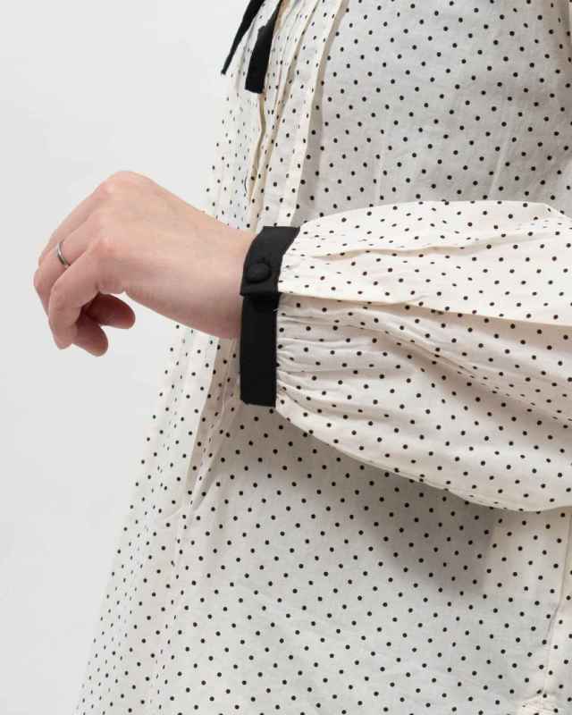 TZ261C-BR43  le ciel a tempsdoux ドットプリントブラウス