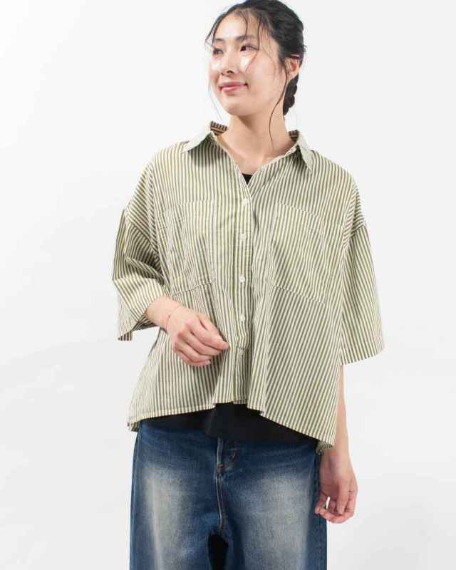 WLA2545  Noia ストライプ/チェック キャンブリックボイル 半袖シャツ