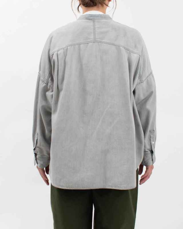 【新品】PLUS OTO.HA テンセルデニムオーバーシャツ　グレー hunch（ハンチ）の「テンセルデニム オーバーシャツ（シャツ
