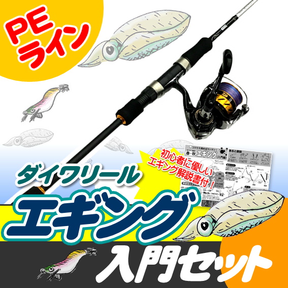 エギング入門セット　ロッド・ワールドスピンPEライン付き
