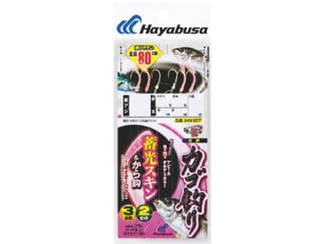 ハヤブサ(Hayabusa) HN107 ひとっ飛び 蓄光スキンレッド＆から鈎80cm3本鈎