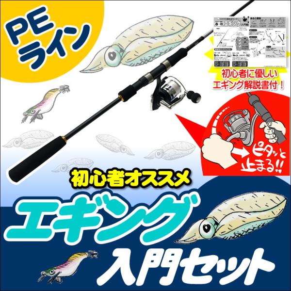 【送料無料】エギング入門セット　ロッド・PEライン付きリール