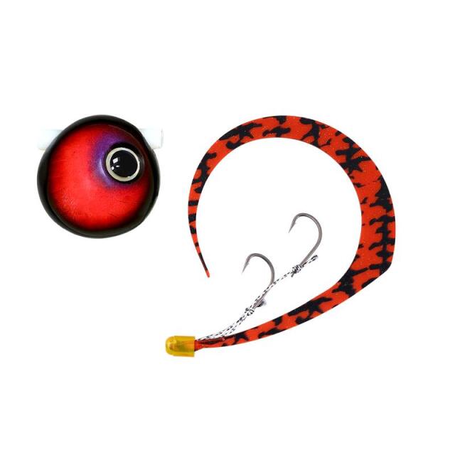 ジャッカル(JACKALL) 鉛式ビンビン玉スライド 80g無双カスタム　ブラックレッド/シマレッド