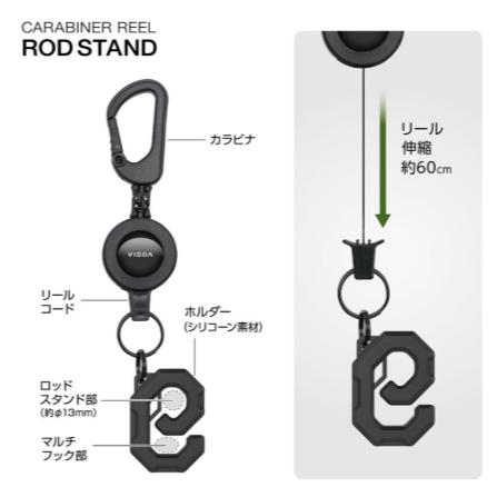 槌屋ヤック株式会社　YAC U-A56 ロッドスタンド　カラビナリール付