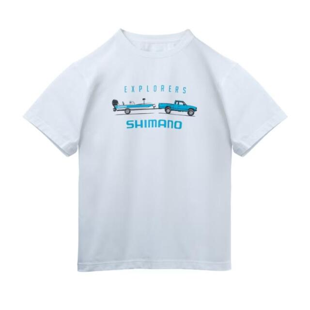 シマノ(SHIMANO) SH-023Z ドライグラフィックTシャツ エクスプローラーズ　ホワイト
