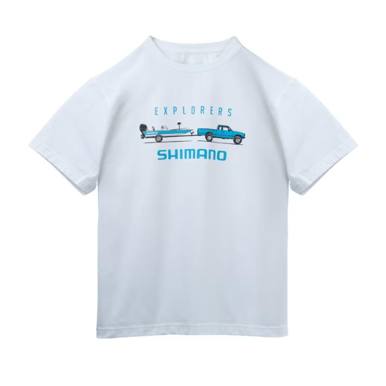 シマノ(SHIMANO) SH-023Z ドライグラフィックTシャツ エクスプローラーズ　ホワイト