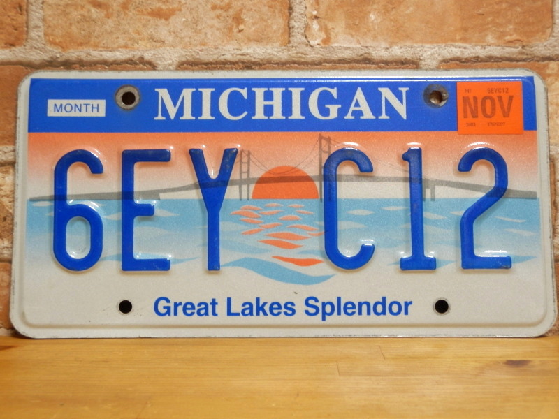 USEDナンバープレート　　ミシガン　ＭＩ