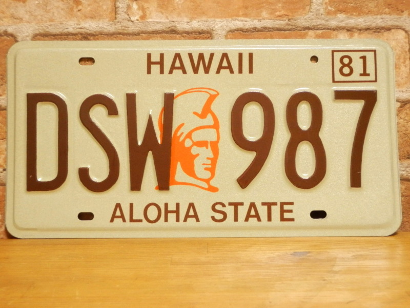 USEDナンバープレート　ハワイ　ＨＩ　