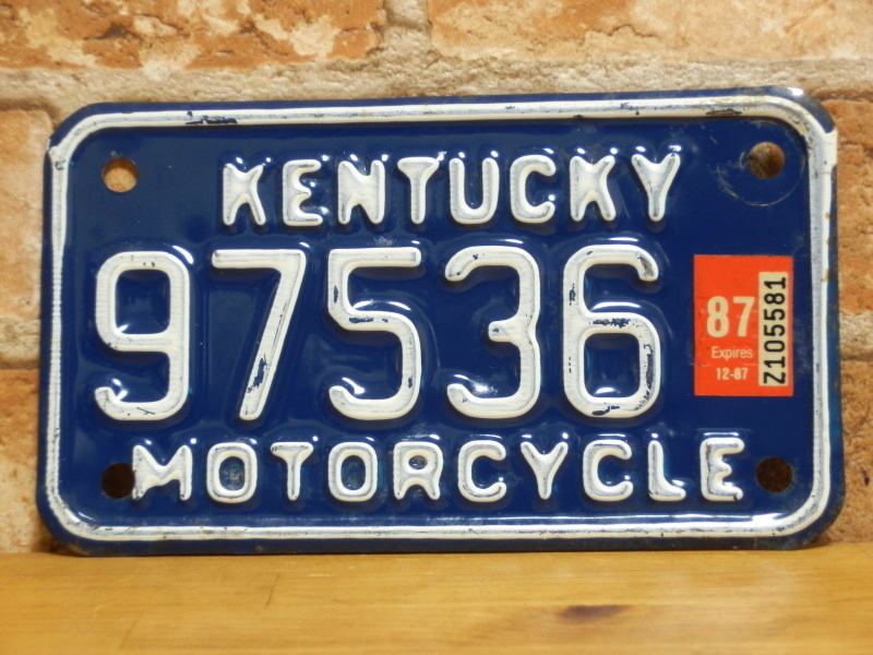 USEDモーターサイクルナンバープレート　ケンタッキー　