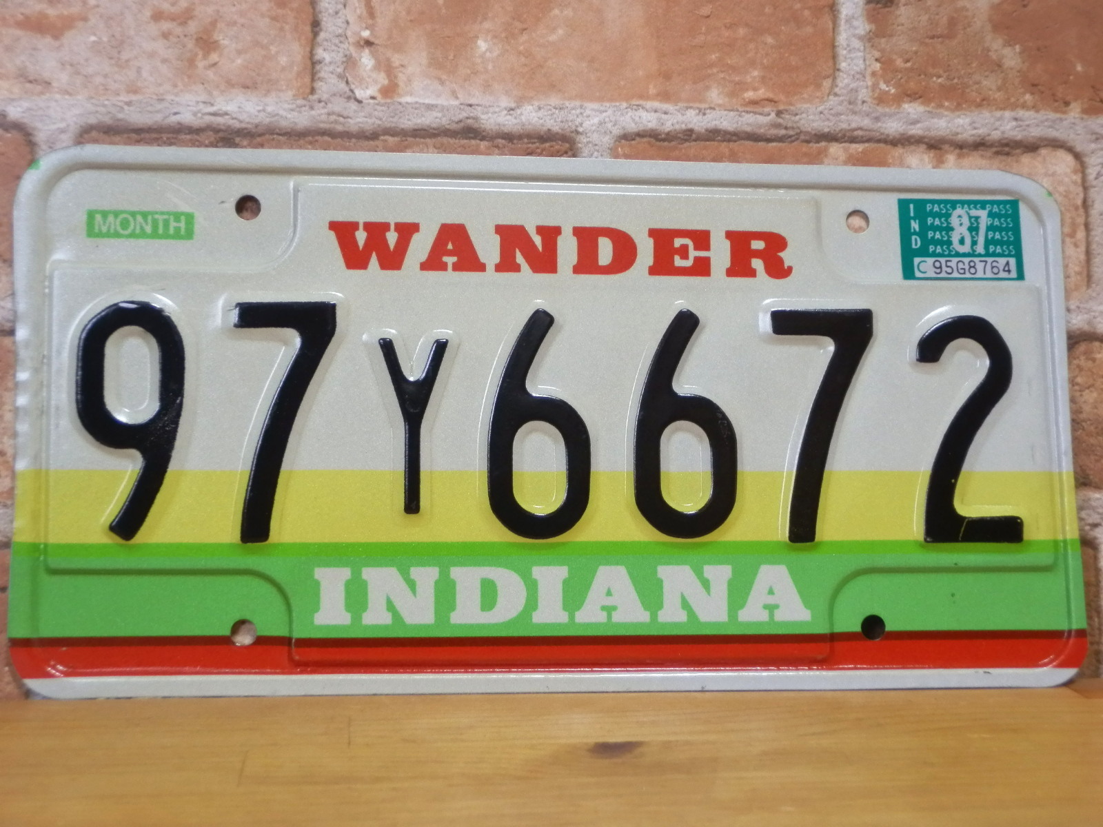 USEDナンバープレート　インディアナ　ＩＮ