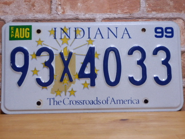 USEDナンバープレート　インディアナ　ＩＮ