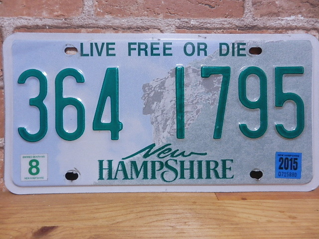 USEDナンバープレート　ニューハンプシャー　NH