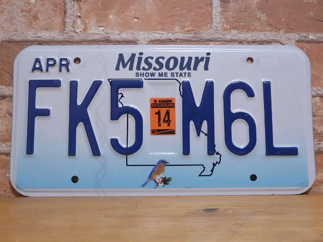 USEDナンバープレート　ミズーリ　ＭＯ