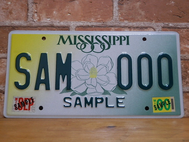 USEDサンプルプレート　ミシシッピ　ＭＳ